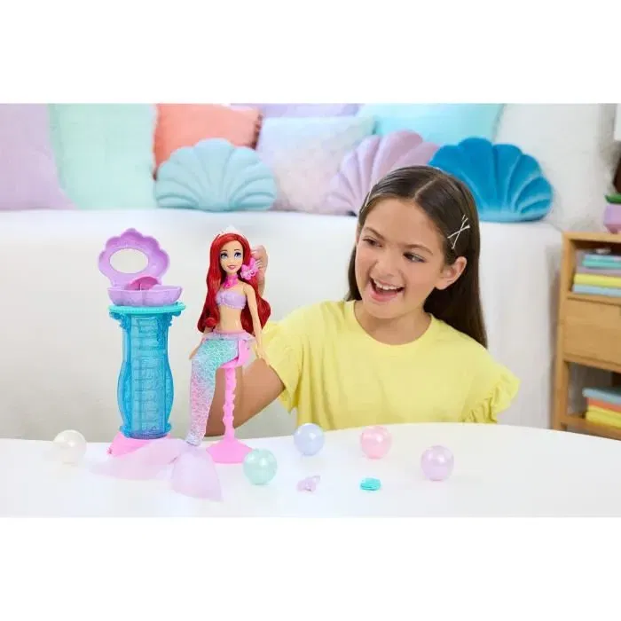 Disney Princess Coffret Ariel Secrets De Perle - Poupée 2 en 1 avec Nageoire Amovible, Chaise, Coiffeuse et 5 Surprises - Pour Enfants 3 ans et + - JBF86 Disney Princess Coffret Ariel Secrets De Perle - Poupée 2 en 1 avec Nageoire Amovible, Chaise, Coiffeuse et 5 Surprises - Pour Enfants 3 ans et + - JBF86