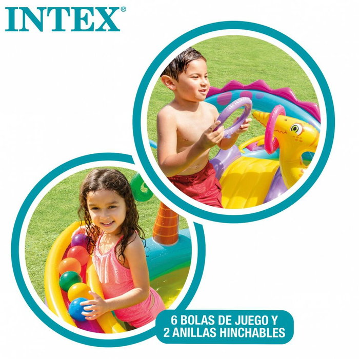 Pataugeoire gonflable pour enfants Intex Dinosaures Parc de jeux 302 x 112 x 229 cm 280 L