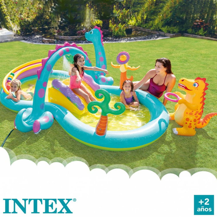 Pataugeoire gonflable pour enfants Intex Dinosaures Parc de jeux 302 x 112 x 229 cm 280 L