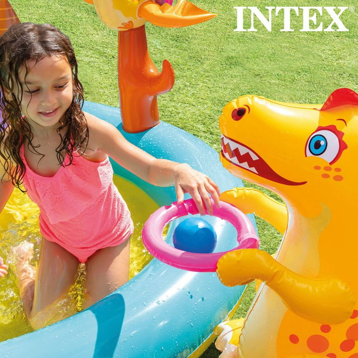 Pataugeoire gonflable pour enfants Intex Dinosaures Parc de jeux 302 x 112 x 229 cm 280 L