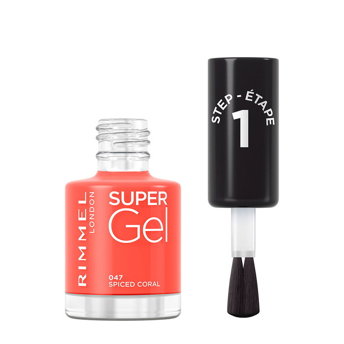 Rimmel London Vernis à ongles SUPER GEL #047-corail épicé 12 ml Finition Gel Longue Tenue Rimmel London Vernis à ongles SUPER GEL #047-corail épicé 12 ml Finition Gel Longue Tenue