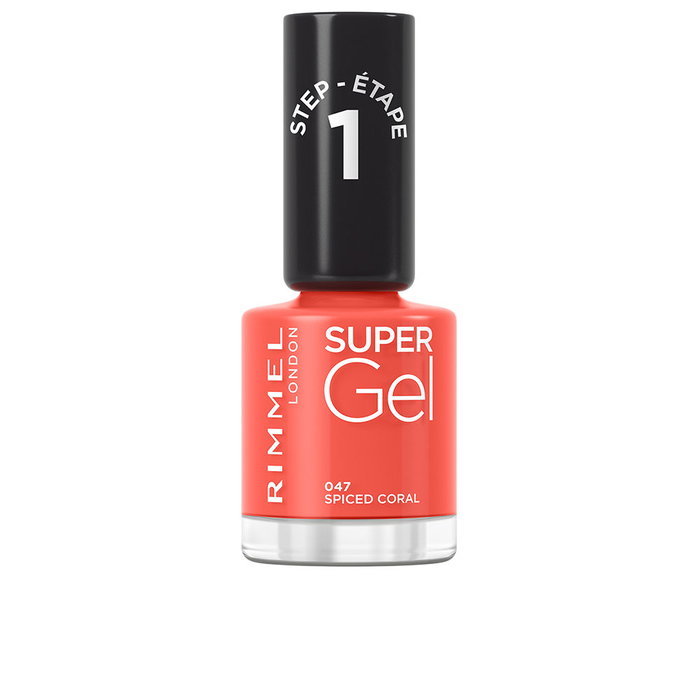 Rimmel London Vernis à ongles SUPER GEL #047-corail épicé 12 ml Finition Gel Longue Tenue Rimmel London Vernis à ongles SUPER GEL #047-corail épicé 12 ml Finition Gel Longue Tenue