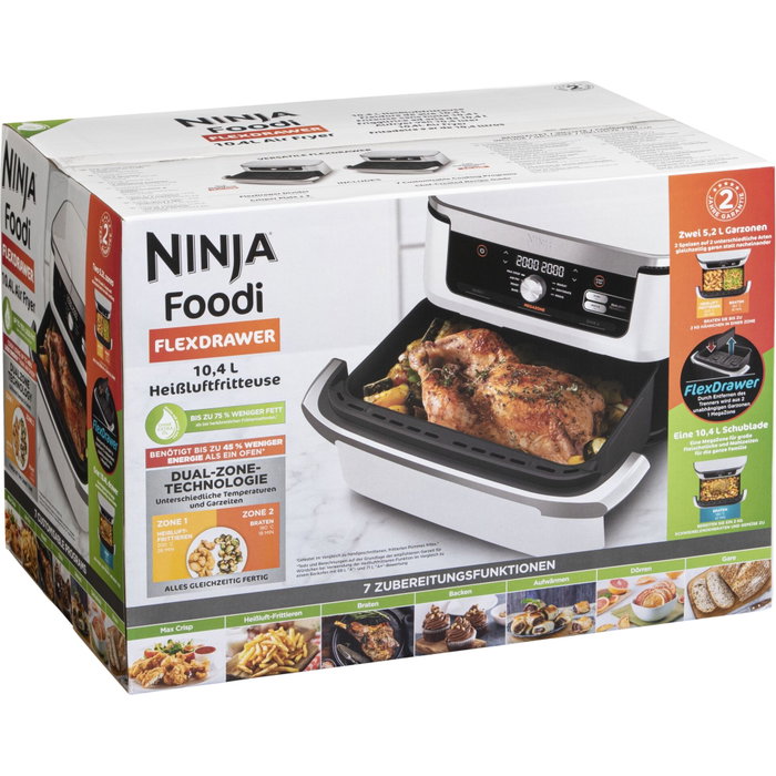 Ninja Foodi Flex AF500EUWH - Friteuse sans huile 10,4L - Blanc Ninja Foodi Flex AF500EUWH - Friteuse sans huile 10,4L - Blanc