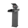 Robinet de salle de bain monomando noir en laiton/zinc avec bec bas