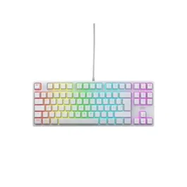 Cherry Xtrfy K4V2 - Clavier de gaming mécanique TKL avec commutateurs Cherry MX2A Red, rétroéclairage RGB, 1000Hz, format compact et châssis en métal - Blanc