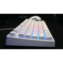 Cherry Xtrfy K4V2 - Clavier de gaming mécanique TKL avec commutateurs Cherry MX2A Red, rétroéclairage RGB, 1000Hz, format compact et châssis en métal - Blanc