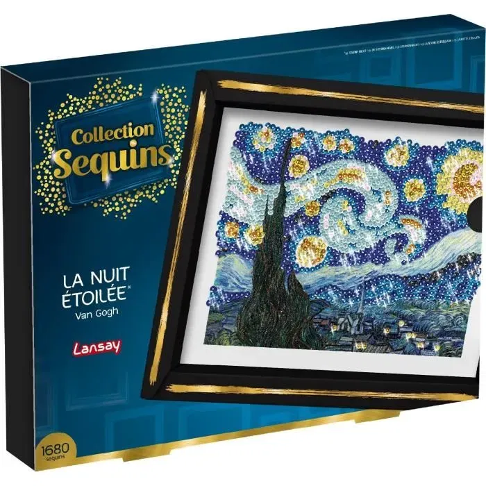 Lansay Kit Créatif Art Tableau en Sequins La Nuit Étoilée Van Gogh Dès 14 Ans - Collection Sequins Lansay Kit Créatif Art Tableau en Sequins La Nuit Étoilée Van Gogh Dès 14 Ans - Collection Sequins