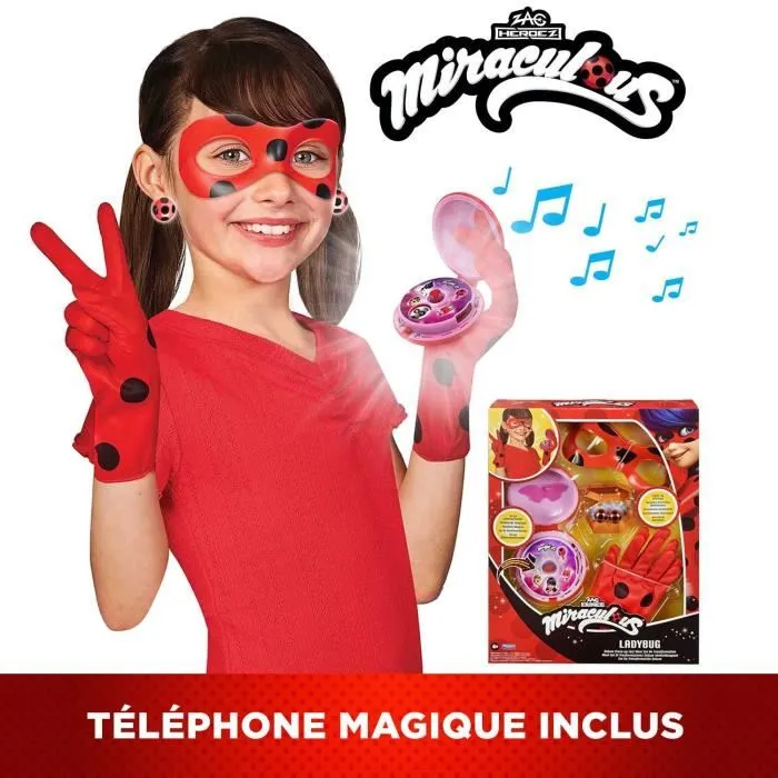 Bandai P50619 - Set de Transformation Deluxe Miraculous Ladybug - Yoyo téléphone, masque, boucles d'oreille et gants