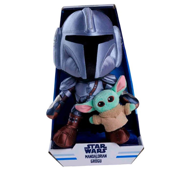 Simba Peluche Star Wars Mandalorian avec Mini Grogu 25 cm