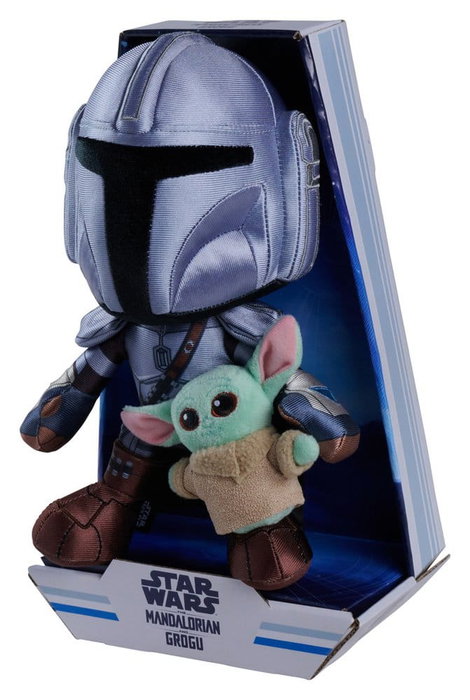 Simba Peluche Star Wars Mandalorian avec Mini Grogu 25 cm