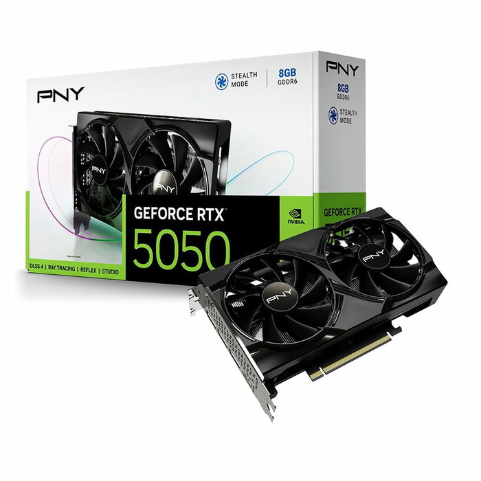 PNY Carte Graphique NVIDIA GeForce RTX 5050 8 Go GDDR6 - Architecture Blackwell, Cœurs Ray Tracing 4G, Cœurs Tensor 5G - VCG50508DFXPB1