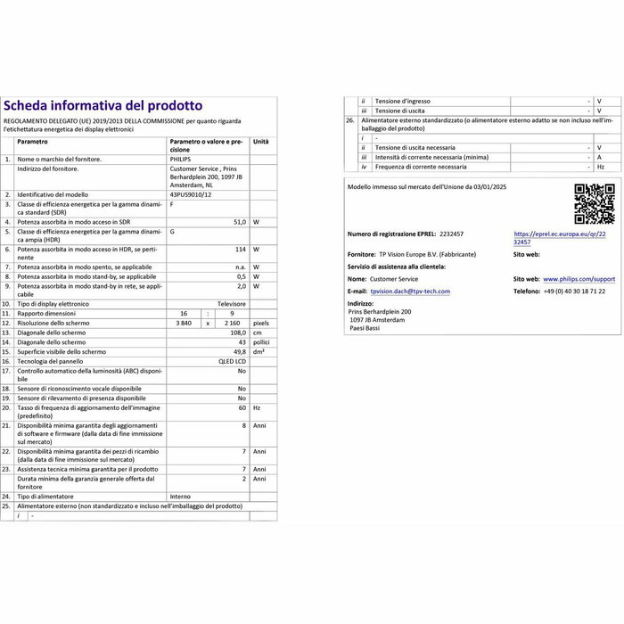TV intelligente Philips 43PUS9010/12 43" 4K Ultra HD LED HDR QLED TV intelligente Philips 43PUS9010/12 43" 4K Ultra HD LED HDR QLED