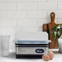 Livoo DOC290 Cuiseur à œufs, 6 œufs, 400 W, acier inoxydable, maintien au chaud, avec support et verre doseur