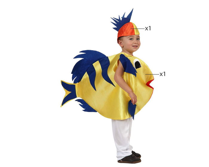 Disfraz Traje déguisement Poisson pour enfant 5-6 ans, unisex, carnaval, fête, polyester, multicolore Disfraz Traje déguisement Poisson pour enfant 5-6 ans, unisex, carnaval, fête, polyester, multicolore