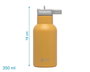 KioKids Little Sauvages - Gourde Isotherme pour Enfant en Acier Inoxydable 350 mL avec Paille, Coloris Moutarde