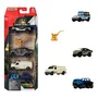 Matchbox Pack de 5 Véhicules Jurassic World, Véhicules de Collection pour Enfants à Partir de 3 Ans