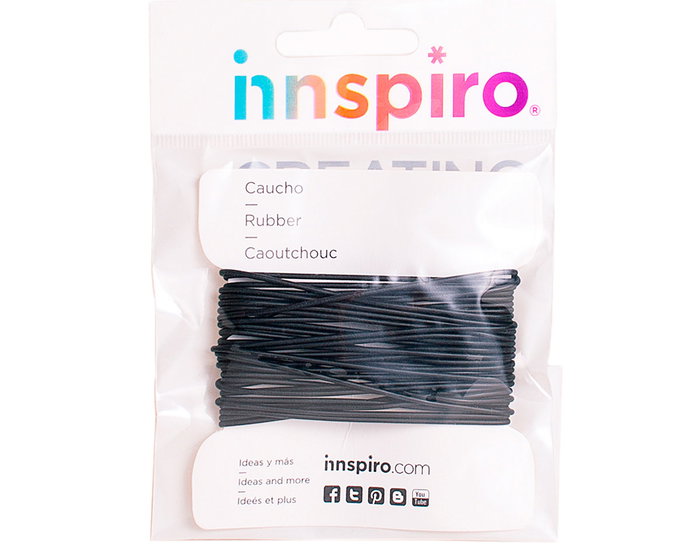 Innspiro Cordon en caoutchouc noir 1mm 5m Innspiro Cordon en caoutchouc noir 1mm 5m