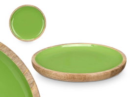 GIFTDECOR Plateau 25 cm en Bois de Manguier Vert