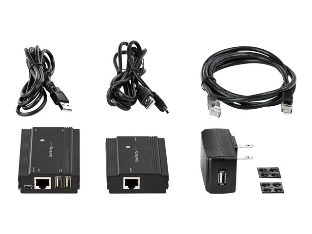 StarTech.com Hub Extensseur USB 2.0 4-Ports avec Connexion Ethernet jusqu’à 100 mètres (RJ45) – Plug and Play et StarTech.com Hub Extensseur USB 2.0 4-Ports avec Connexion Ethernet jusqu’à 100 mètres (RJ45) – Plug and Play et