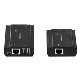 StarTech.com Hub Extensseur USB 2.0 4-Ports avec Connexion Ethernet jusqu’à 100 mètres (RJ45) – Plug and Play et
