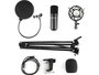 Sandberg Streamer Kit Microphone USB pour Streaming – Micro complet avec filtre anti-pop, pare-vent et bras réglable