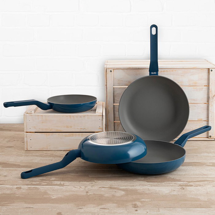 Quid Poêle en Aluminium Baltic 20 cm - Antiadhésive, Induction, Vitrocéramique, Gaz, Électrique, Blanc