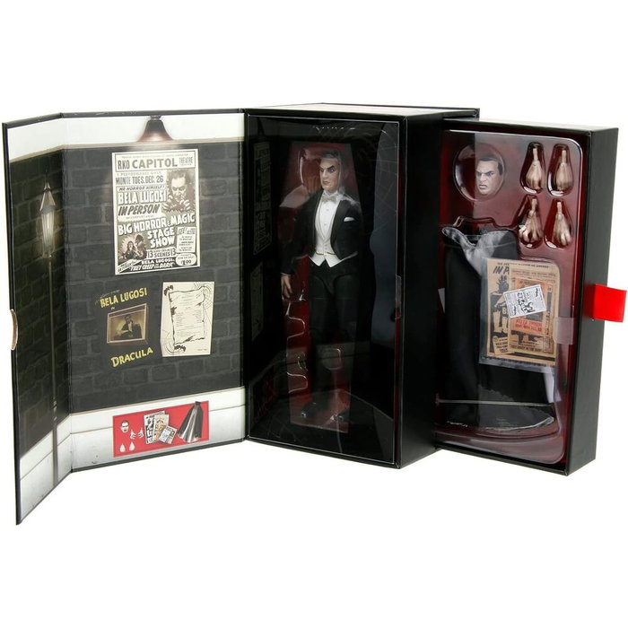 JADA TOYS - Figure articulée Dracula Bela Lugosi - 15 cm avec 20 points d'articulation, capa et accessoires interchangeables