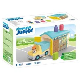 Playmobil Junior 71686 - Camion de chantier avec garage jouet, coffre à outils et accessoires - Jouet d'éveil Disney pour enfant dès 12 mois
