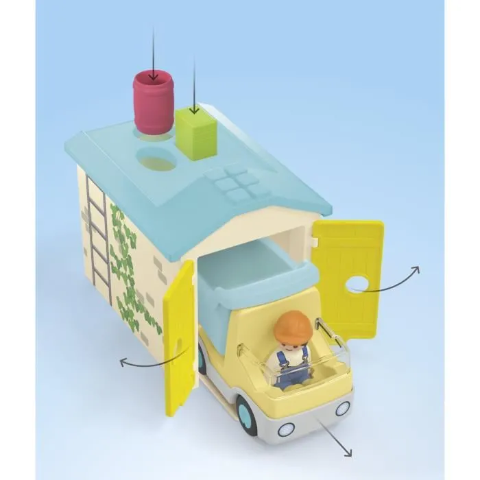Playmobil Junior 71686 - Camion de chantier avec garage jouet, coffre à outils et accessoires - Jouet d'éveil Disney pour enfant dès 12 mois
