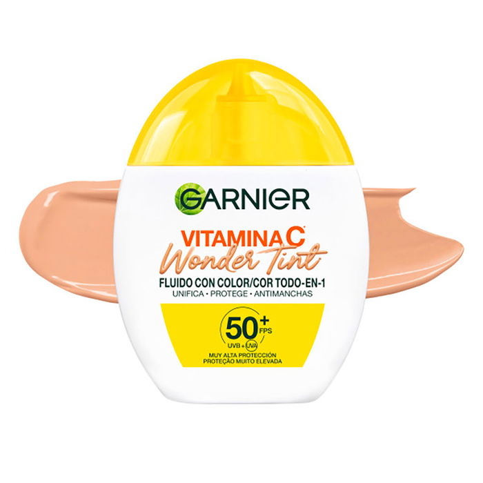 Garnier VITAMINA C WONDER TINT fluido con color SPF50+ #medio 40 ml Sérum Éclaircissant et Protecteur