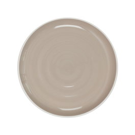 Home Deco Factory Assiette bicolore beige en grès 20 cm