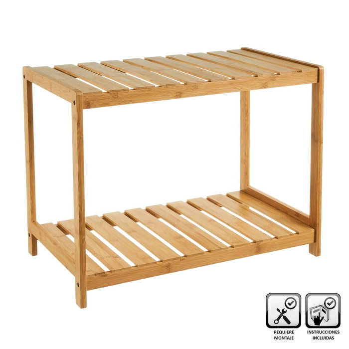 BigBuy Home Étagère de salle de bains Naturel 61 x 35 x 48 cm