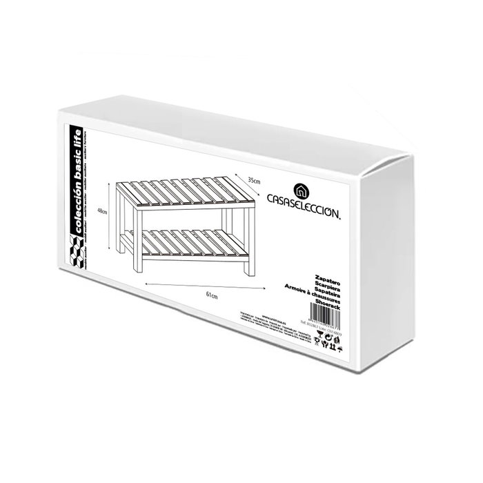 BigBuy Home Étagère de salle de bains Naturel 61 x 35 x 48 cm