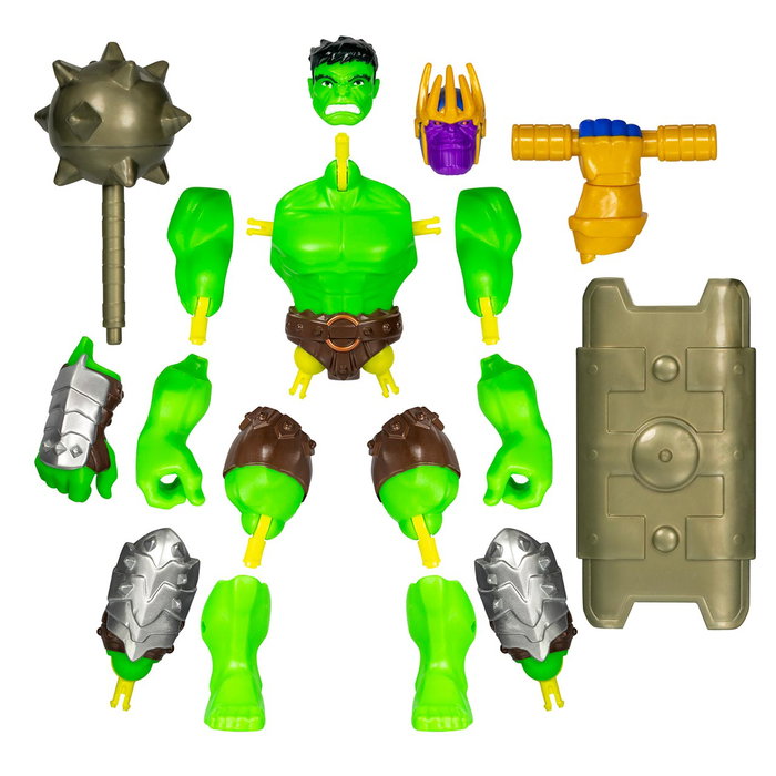 Hasbro Marvel Avengers Figurine Deluxe Mixmashers Hulk F9270 - 12 cm - Figurine Articulée à Combiner - Pour Enfants Dès 4 Ans