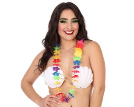 Atosa Collier Hawaïen Multicolore avec Fleurs Tropicales