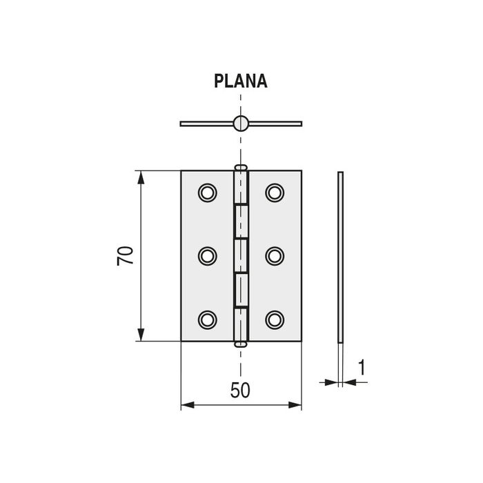 LIM Bisagra Plana Vera Srp 70x50mm Finition Nickel Sans Remate pour Meubles LIM Bisagra Plana Vera Srp 70x50mm Finition Nickel Sans Remate pour Meubles