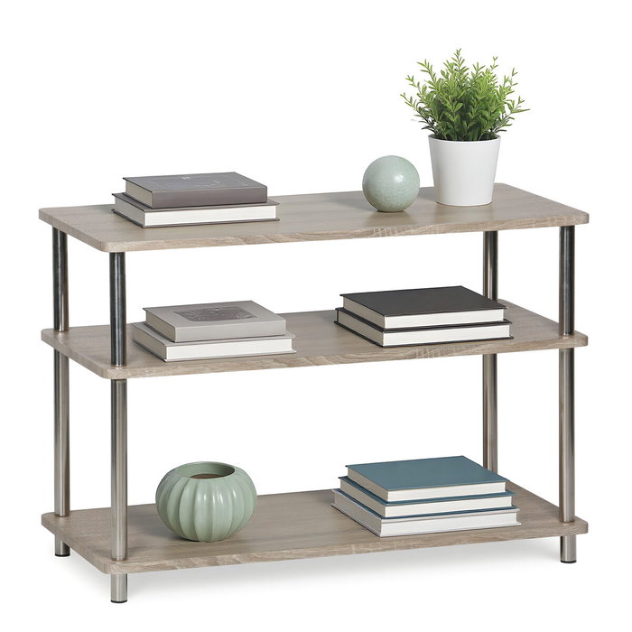 MobleKit Étagère Marron Argenté Bois Acier 80 x 38,5 x 56 cm