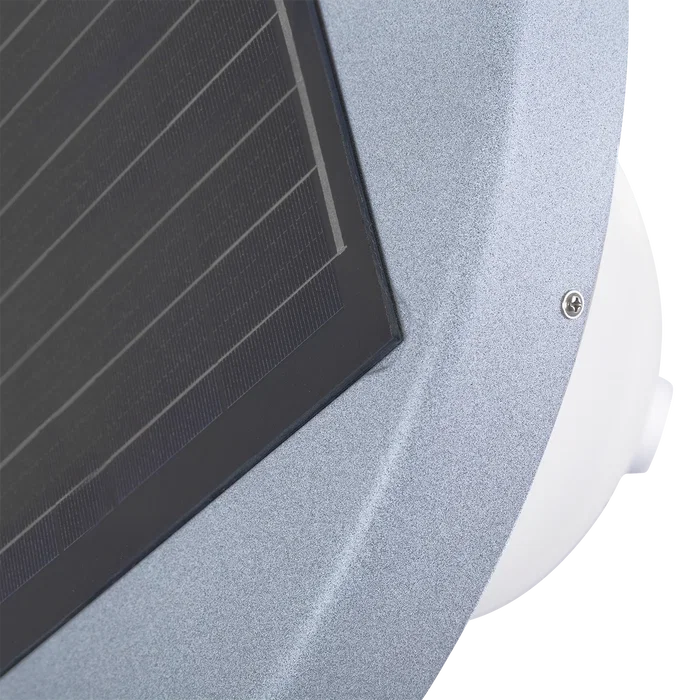 Lampe solaire LED circulaire pour jardin, 45W, avec détecteur de crépuscule et sensor de mouvement, IP65, télécommande incluse, blanc froid 6000K