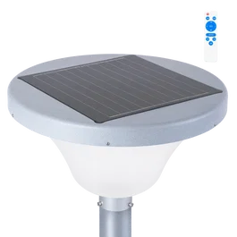 Lampe solaire LED circulaire pour jardin, 45W, avec détecteur de crépuscule et sensor de mouvement, IP65, télécommande incluse, blanc froid 6000K