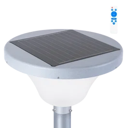 Lampe solaire LED circulaire pour jardin, 45W, avec détecteur de crépuscule et sensor de mouvement, IP65, télécommande incluse, blanc froid 6000K