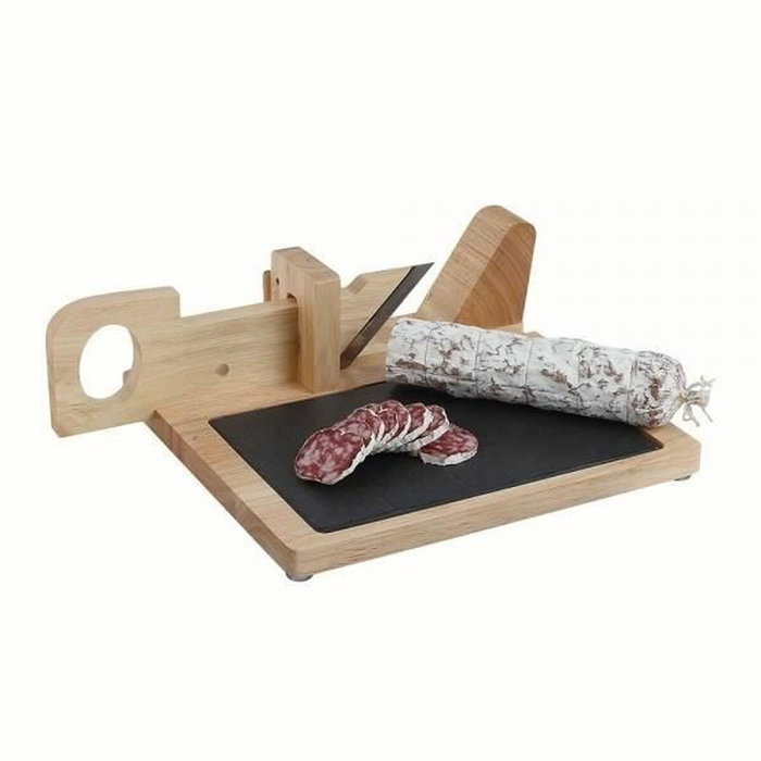 Livoo Guillotine à saucisson MEC127 en hévéa et ardoise