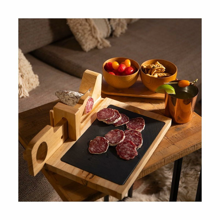 Livoo Guillotine à saucisson MEC127 en hévéa et ardoise