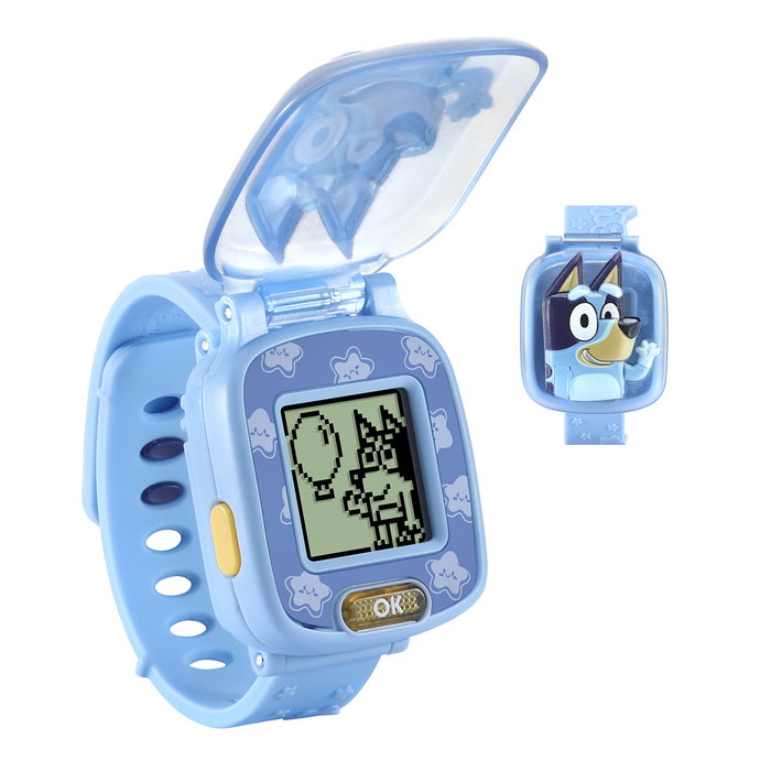 V-Tech Bluey - Montre éducative interactive pour enfants - Apprentissage de l'heure, vocabulaire, 4 jeux, chronomètre, alarme, voix originale - Version française
