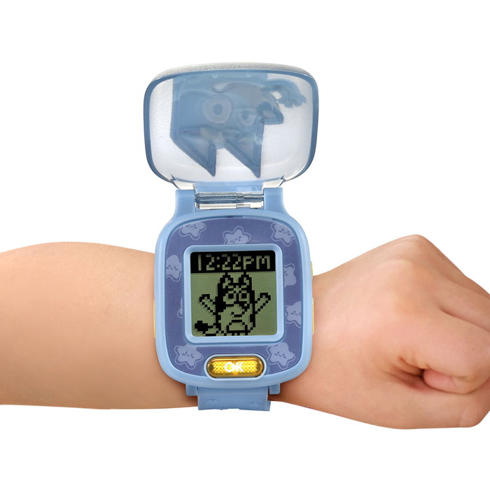 V-Tech Bluey - Montre éducative interactive pour enfants - Apprentissage de l'heure, vocabulaire, 4 jeux, chronomètre, alarme, voix originale - Version française