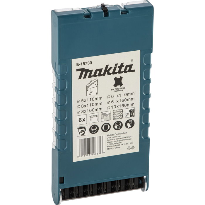 Makita E-15730 Jeu de forets béton SDS-Plus, 6 pièces