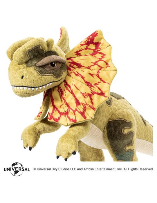 The Noble Collection Peluche Jurassic Park - T-Rex, Dilophosaurus ou Velociraptor - 25 cm - Dinosaurien de collection