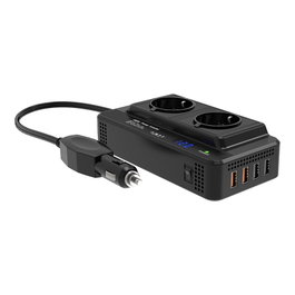 NK Adaptateur portable pour véhicule 12V 200W Convertisseur avec prises USB et écran LED