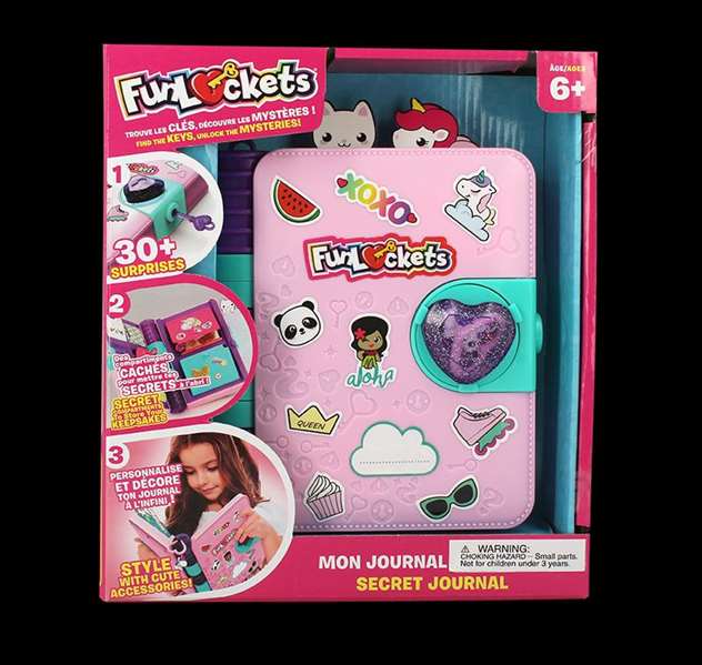 Diset - Diario Secreto Funlockets - Journal secret et personnalisable avec plus de 30 surprises - Bloc notes, stylo, clés, autocollants, accessoires