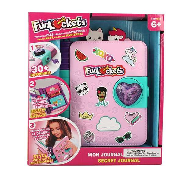 Diset - Diario Secreto Funlockets - Journal secret et personnalisable avec plus de 30 surprises - Bloc notes, stylo, clés, autocollants, accessoires