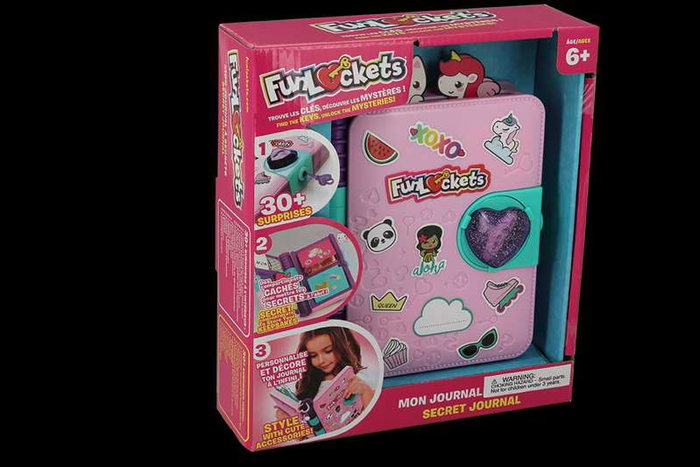 Diset - Diario Secreto Funlockets - Journal secret et personnalisable avec plus de 30 surprises - Bloc notes, stylo, clés, autocollants, accessoires